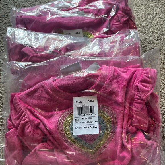 ❤ NWT The Children’s Place Toddler Girls Heart Velour 2-Piece Outfit Set - Pink - Picture 8 of 9